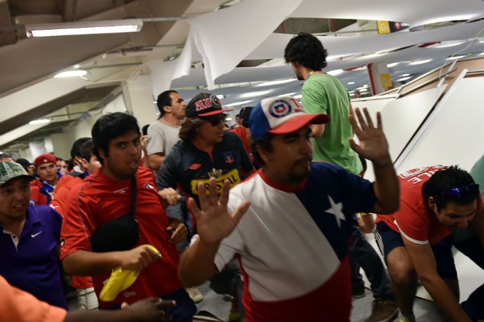 Problema ficou envidenciado após invasão de chilenos no Maracanã.Foto: YASUYOSHI CHIBA / AFP